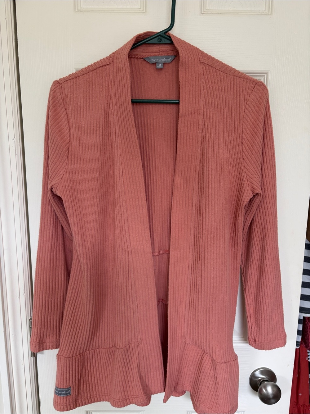 Simply Southern Ribbed Open-Front Cardigan - Dusty Rose Pink